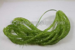 Peridot Faceted Tyre Beads